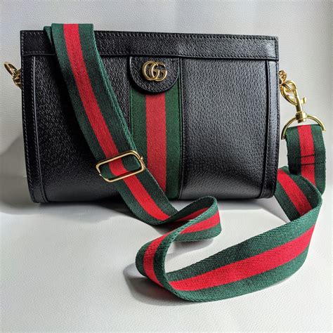 black gucci bag crossbody|gucci crossbody with striped strap.